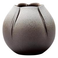 信楽焼 へちもん 花瓶 フラワーベース 大きい 丸型 茶色 白 残雪つぼみ 陶器 MR-1-2535 | フィロソフィー