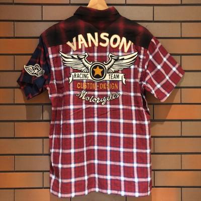 VANSON メンズシャツ、カジュアルシャツ（生地のテクスチャ