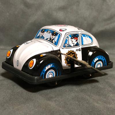 ブリキ　三幸製作所　DrivePanda ドライブパンダターンカー 　レトロ ドライブパンダ】 ブリキ ゼンマイ 車 パンダ ブルー おもちゃ