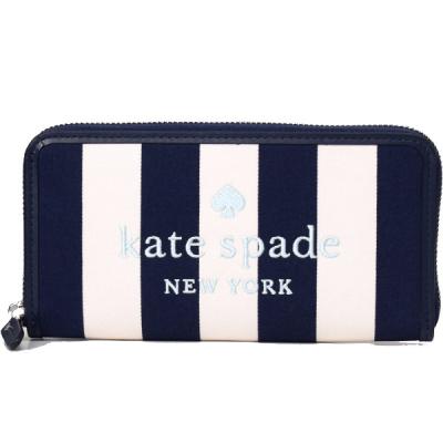限定ラスト1点】ケイトスペード長財布ネイビーブルー紺色水色