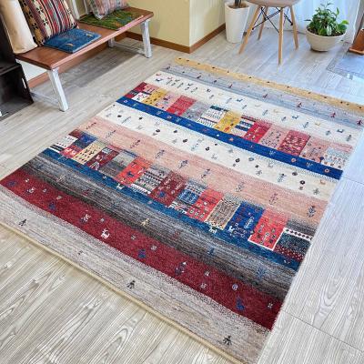 141×86cm ペルシャ手織り 絨毯 カシュクリ ギャッベ