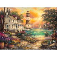 Buffalo Games - Chuck Pinson - Cottage By The Sea - 1000 Piece Jigsaw Puzzl | Pink Carat