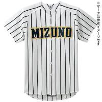 ミズノ MIZUNO ビクトリーステージメッシュシャツ(オープン型)(野球) (09ホワイト×ブラックストライプ) 野球 ウェア ユニフォームシャツ (52MW17709) | ピットスポーツ ANNEX ヤフー店