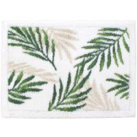 乾度良好パームリーフ 40×55 バスマット  ホワイト 抗菌 防臭 滑り止め 洗濯 洗える 吸水 速乾 お風呂マット 足ふきマット オカ | ものうりばPlantz