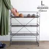 Lサイズ HABANA Folding Shelf BK ハバナ フォールディングシェルフ WEST VILLAGE TOKYO ウエストビレッジトーキョー ディスプレイ アイアン 棚 ４段 | PLAY DESIGN PLAY