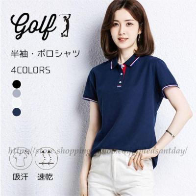 ゴルフ レディース ジーフォア 半袖 トップス シャツ ポロシャツ（ネイビー） Women's 半袖 ニット ポロシャツ ネイビー | ゴルフ