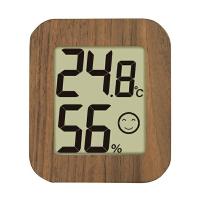 デジタル温湿度計 環境チェッカー ミニ 木製 ダークブラウン 81×70×23mm 大文字 73233 シンワ測定 | プラスワンツールズ