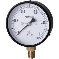 右下 一般圧力計(A枠立型・φ100) 圧力レンジ0〜2.00MPa G411-211-M-2MP | プラスワンツールズ