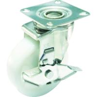 ユーエイ プレート式 自在 ステンレスキャスター ナイロン 車輪径100mm ストッパー付き Jタイプ SUS-J-S型 取付寸法74×74(67×67) SUS-NJ-100S | プラスワンツールズ