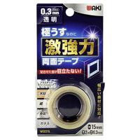 和気産業 極うす激強力両面テープ 透明 厚み0.3×幅15mm×長さ2m ガラス プレート 木工工作 WKG315 | plusa