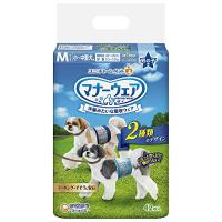 マナーウェア 犬用 おむつ 男の子用 Mサイズ 小型 中型犬用 青チェック 紺チェック 336枚 (42枚×8袋) おしっこ ペット用品 ユニチ | plusa