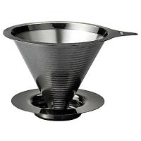 HARIO(ハリオ) ダブルメッシュメタルドリッパー 1~4杯用 メタルブラックステンレス製 熱湯・食洗器OK DMD-02-MBK | plusa