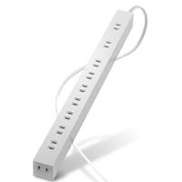 エレコム 電源タップ 雷ガード 10個口 2m ほこりシャッター 【 固定 ・吊下可能な回転パーツ付き】 ホワイト ECT-0102WH | plusa