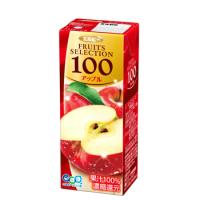 エルビーフルーツセレクション アップル100 200ml×24本入/2ケース 紙パック〔果汁100％ フルーツジュース りんごジュース〕 | プラスイン