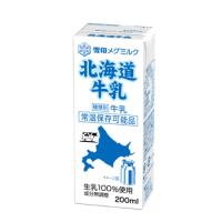 雪印　メグミルク　北海道牛乳【200ml×24本入】紙パック　送料無料　〔北海道牛乳　生乳100％　成分無調整牛乳　牛乳〕 | プラスイン