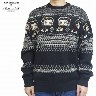 BETTY BOOP（ベティ ブープ） ジャガードニット クルーネック セーター