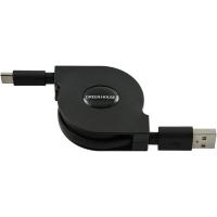 GREEN HOUSE GH-UMCA15-BK USB Type-A - USB Type-C 巻き取りUSB充電ケーブル 15W対応（最大1m） | PLUS YU