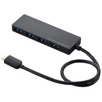 ELECOM U3HC-A430BBK USB3.1(Gen1)HUB/ Type-C/ Aメス4ポート/ バスパワー/ 30cmケーブル/ ブラック | PLUS YU