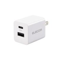 ELECOM MPA-ACCP36WH AC充電器/ USB充電器/ USB Power Delivery準拠/ 20W/ USB-C1ポート/ USB-A1ポート/ スイングプラ… | PLUS YU