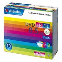 Verbatim DTR85HP10V1 DVD+R DL 8.5GB PCデータ用 8倍速対応 10枚スリムケース入り ワイド印刷可能 | PLUS YU