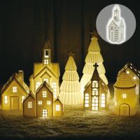 クリスマス 飾り 置物 おしゃれ LED セラミックハウス チャーチ | ポッチワン 工具屋さん