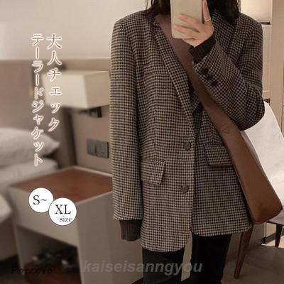 新品　千鳥柄　千鳥格子　ウール混　七分袖　コート　ゆったり　3L Aライン 選べるデザイン】ウールコート レディース 千鳥柄 ゆるコート