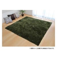 シャギー調ラグ 2畳用 グリーン 約185×185cm 滑り止め ウレタン ラルジュ | Pocket Company