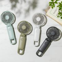 大風量 静音 3WAY 手持ち首掛け 卓上風量5段階 Type-C対応 カラビナ＆ストラップ付き 小型 携帯扇風機 Silk