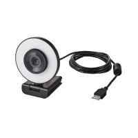 ELECOM UCAM-CX20ABBK Webカメラ/ 200万画素/ オートフォーカス/ Full HD/ LEDリングライト搭載/ ブラック | PodPark Yahoo!店