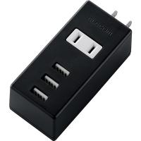 ELECOM MOT-U05-2132BK USBタップ/ USBメス×3/ AC×1/ 縦挿し/ ケーブル無/ 2.1A/ ブラック | PodPark Yahoo!店