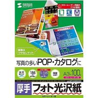 サンワサプライ LBP-KAGNA3N カラーレーザー用フォト光沢紙・厚手（A3・100枚） | PodPark Yahoo!店