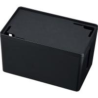 サンワサプライ CB-BOXP1BKN2 ケーブル＆タップ収納ボックス（Sサイズ・ブラック） | PodPark Yahoo!店
