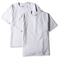 [ヘインズ] ビーフィー Tシャツ BEEFY-T 2枚組 綿100% 肉厚生地 ヘビーウェイトT H5180-2 ヘザーグレー XS | POINT POP