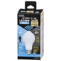 オーム電機 LED電球 E26 60形相当 人感明暗センサー付 昼光色 人感センサー 60ワット相当 自動点灯 玄関 トイレ 廊下 階段 LDA | POINT POP
