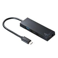 サンワサプライ USB-3TCH7BK USBTypeCコンボハブ（4ポート） ペリフェラル USBハブ SANWA SUPPLY | むさしのメディア