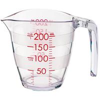 マーナ K649CL 目盛りが見やすい計量カップ 200ml 食洗機対応 クリア 注ぎやすい メジャーカップ フック穴付き 掛けて収納 MARNA | むさしのメディア