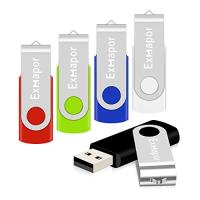 5個セット 64GB USBメモリ Exmapor USBフラッシュメモリ 回転式 ストラップホール付き 五色（黒、赤、緑、青、白） | ぽるぽるSHOP
