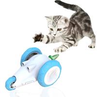 GideaTech 猫おもちゃ 電動ネズミ 障害物回避センサー付き カラフルLEDライト付き 自動ねずみ 運動不足解消 ストレス解消 ネコ玩具 ブルー | ぽるぽるSHOP