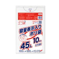 東京都 容量表示 ゴミ袋 45L 白半透明 65x80cm 0.015mm厚 10枚 KC-53bara サンキョウプラテック | ポリスタジアムヤフー店