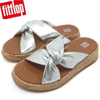 美品 fitflop フィットフロップ ビジュー サンダル シルバー フィットフロップ fitflop F-MODE JEWEL-DELUXE LEATHER FLATFORM