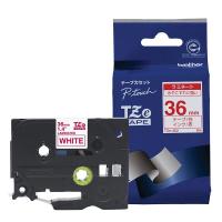 ブラザー工業 TZeテープ ラミネートテープ(白地/赤字) 36mm TZe-262 | プレフェールショップ2号店
