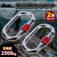 登山用 カラビナ 2個セット 25KN クライミングカラビナ ハードスチール レスキュー 登山用具 操作簡単 超軽量 片手 簡単 ヨガ ハンモック