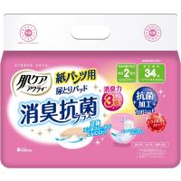 尿とりパッド 肌ケア アクティ 日本製紙クレシア 紙パンツ用 消臭抗菌プラス 80496 34枚入×6袋 | プライムケア