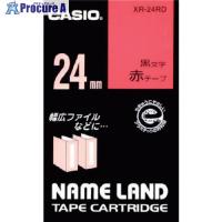 カシオ ネームランド用テープカートリッジ 粘着タイプ 24mm  ▼002-2357 XR-24RD  (アカジニ クロ)  1個 | プロキュアエース