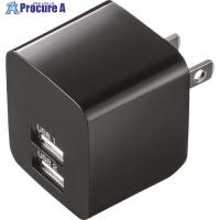 SANWA USB充電器(2ポート・合計2.4A・ブラック)  ■▼201-9633 ACA-IP44BK  1個 | プロキュアエース