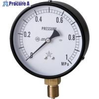 右下 一般圧力計(A枠立型・φ100) 圧力レンジ0〜2.00MPa  ▼326-0038 G411-211-M-2MP  1個 | プロキュアエース