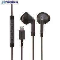 ELECOM ステレオヘッドホン(マイク付) セミオープン型 Lightning 13.6mmドライバ ブラック  ■▼337-7977 EHP-LF10IMABK  1個 | プロキュアエース