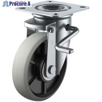 ユーエイ プレート式 自在 キャスター ウレタン 車輪径150mm ストッパー付き PMタイプ PMS-LB(R)型 取付寸法94×94(87×87)  ▼440-5196 PMS-150GUBLB(R)  1個 | プロキュアエース