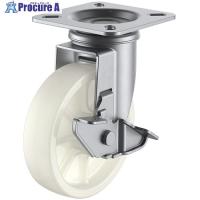 ユーエイ プレート式 自在 ステンレスキャスター ナイロン 車輪径130mm ストッパー付き SUS-J-S型 取付寸法82×82(75×75)  ▼440-5633 SUS-NJ-130S  1個 | プロキュアエース