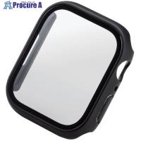 ELECOM AppleWatch8/7 45mm用フルカバーケース プレミアムガラス ゴリラ 高透明 ブラック  ■▼522-6920 AW-22AFCGOBK  1個 | プロキュアエース